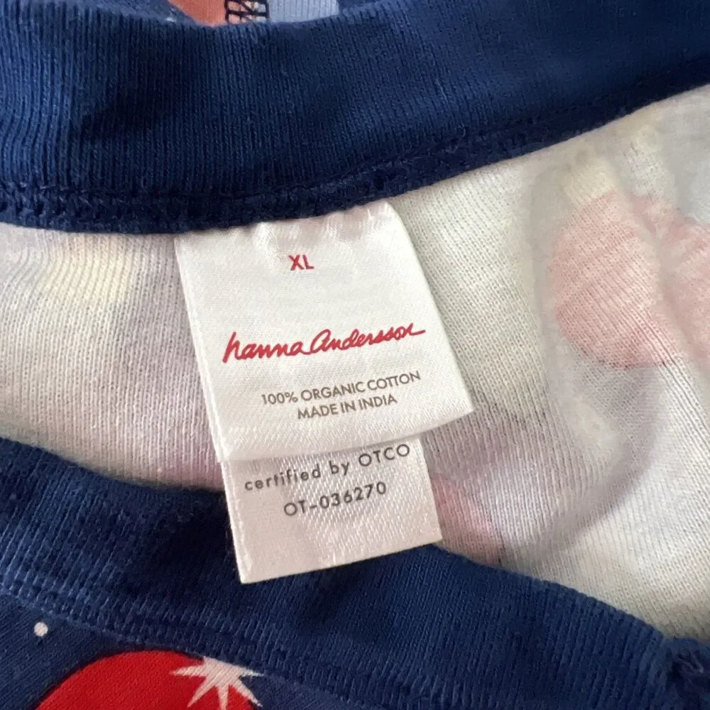 Hanna Anderson Dog Christmas Sweater Holiday Extra Large Organic Cotton Blue